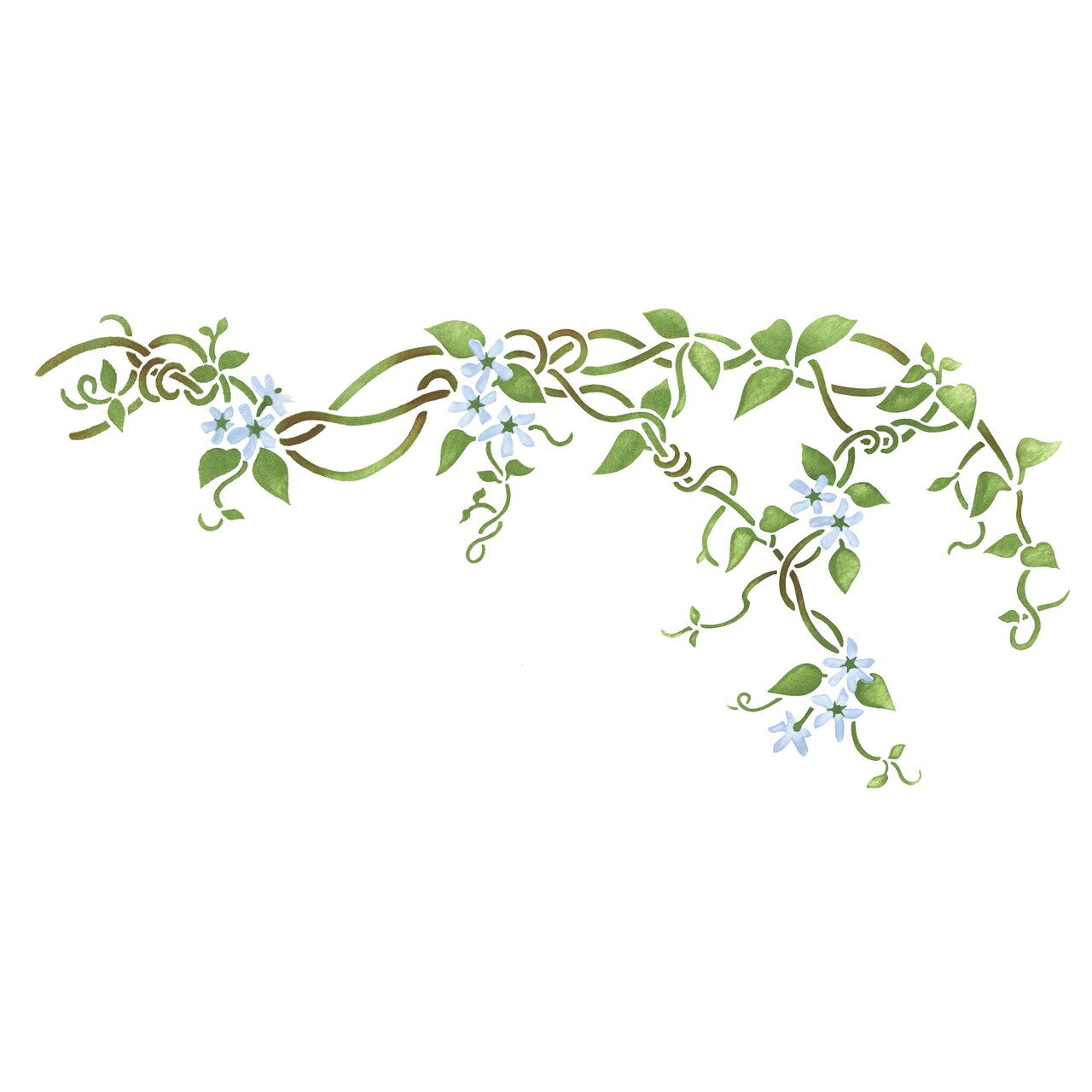 Flower Vine Wall Stencil | 2178 by Designer Stencils | Reusable Art Craft Stencils for Painting on Walls, Canvas, Wood |